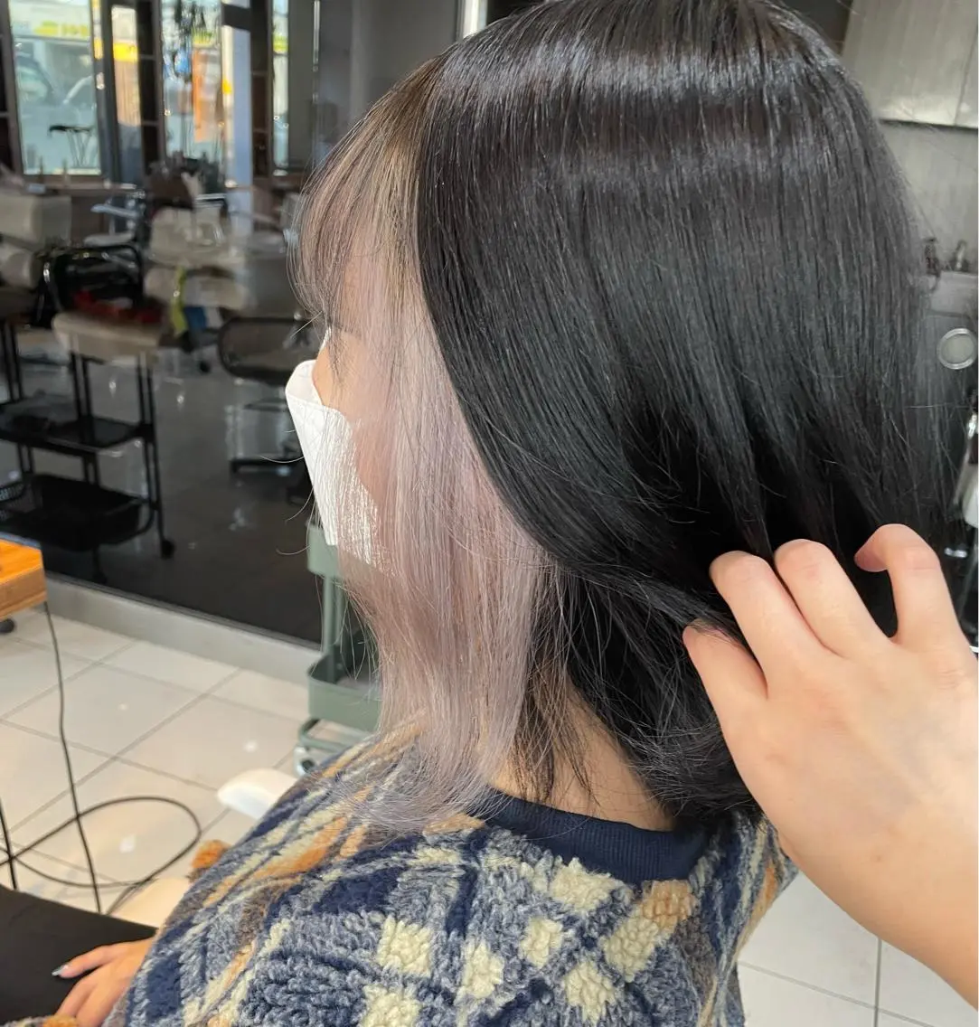 カラー ベージュカラー ブリーチ ホワイトベージュ ☪︎⋆ hair & eye yuka˚✩のマツエク・マツパデザイン