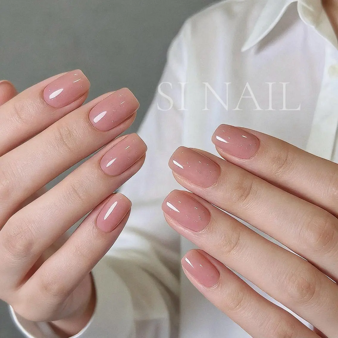 ネイル 韓国ネイル ロングネイル リボン ワンホンネイル SI NAILのネイルデザイン