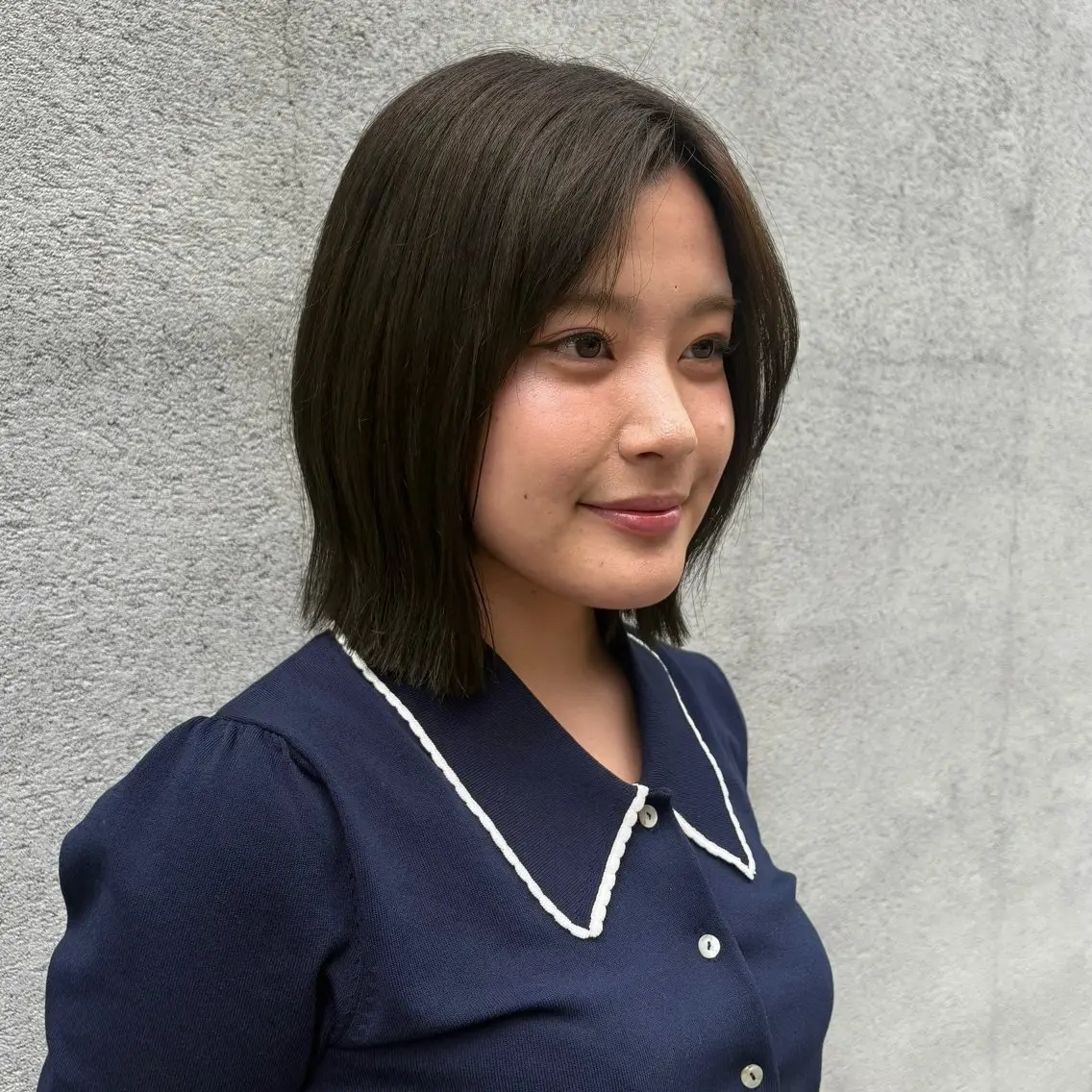 ミディアム ボブ カット ヘアカラー トリートメント ボブ/くびれボブ ⠀ゆらのヘアスタイル