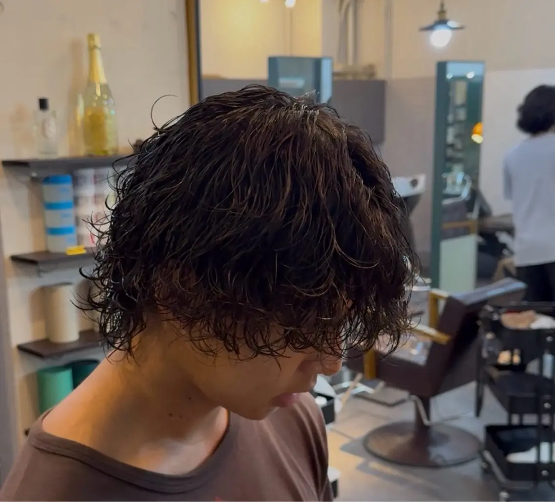 ミディアム パーマ メンズ カット パーマ HARBOR ゆづきのヘアスタイル