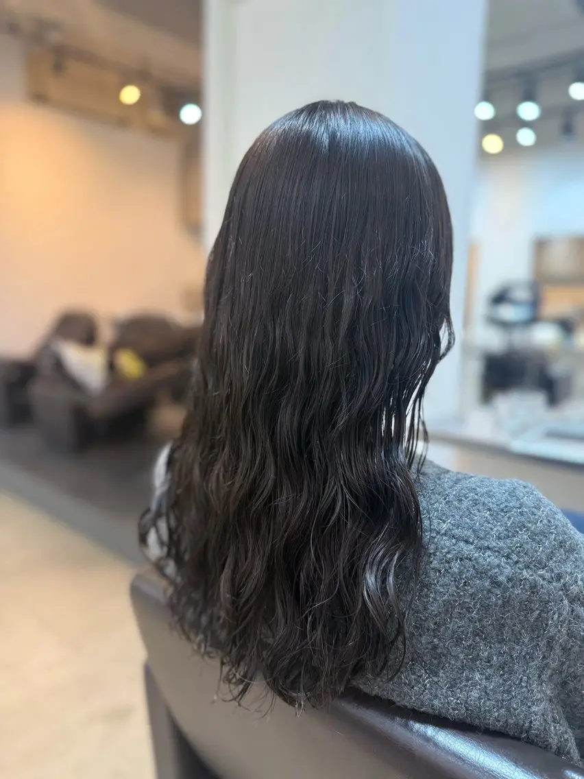 セミロング カット パーマ トリートメント 🌿朝5分でお洒落 パーマスタイル🌿のヘアスタイル