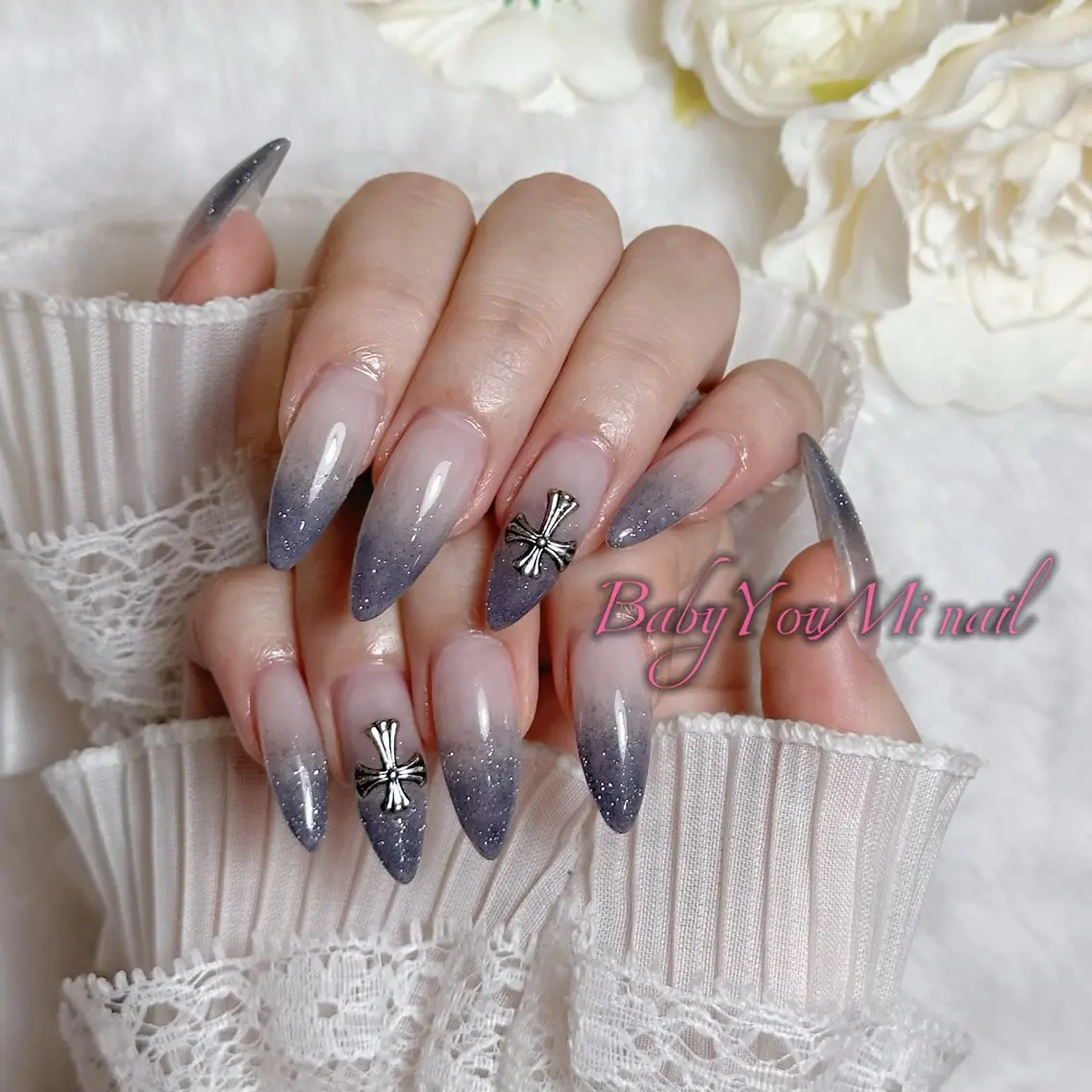 ネイル オーロラネイル チークネイル 成人式 フットネイル フレンチネイル ハンドネイル BabyYouMi nailのネイルデザイン