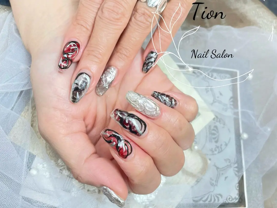 ネイル チークネイル 長さ出し フットネイル フレンチネイル ジェルネイル Nailsalon Tion武蔵小杉店のネイルデザイン