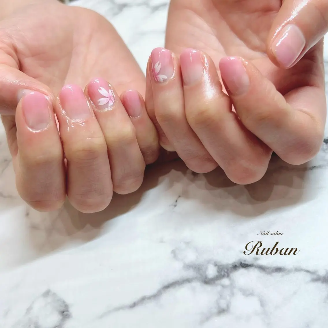 ネイル 桜ネイル グラデーション ピンク Nail salon Rubanのネイルデザイン