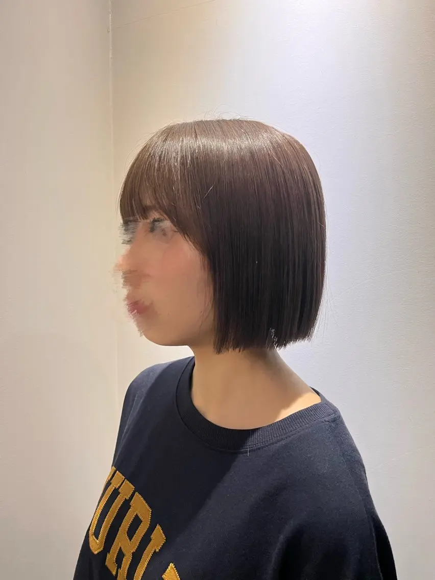 ミディアム ボブ ロングカット/ うる艶カラー/ユイのヘアスタイル