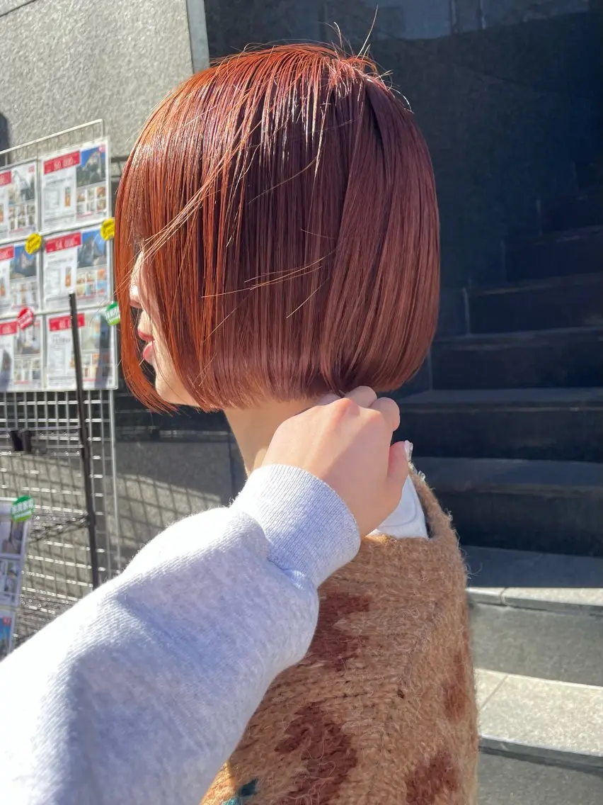 ショート カラー ボブ カット ヘアカラー トリートメント 🍊暖色×顔周り 🍊cocoroのヘアスタイル