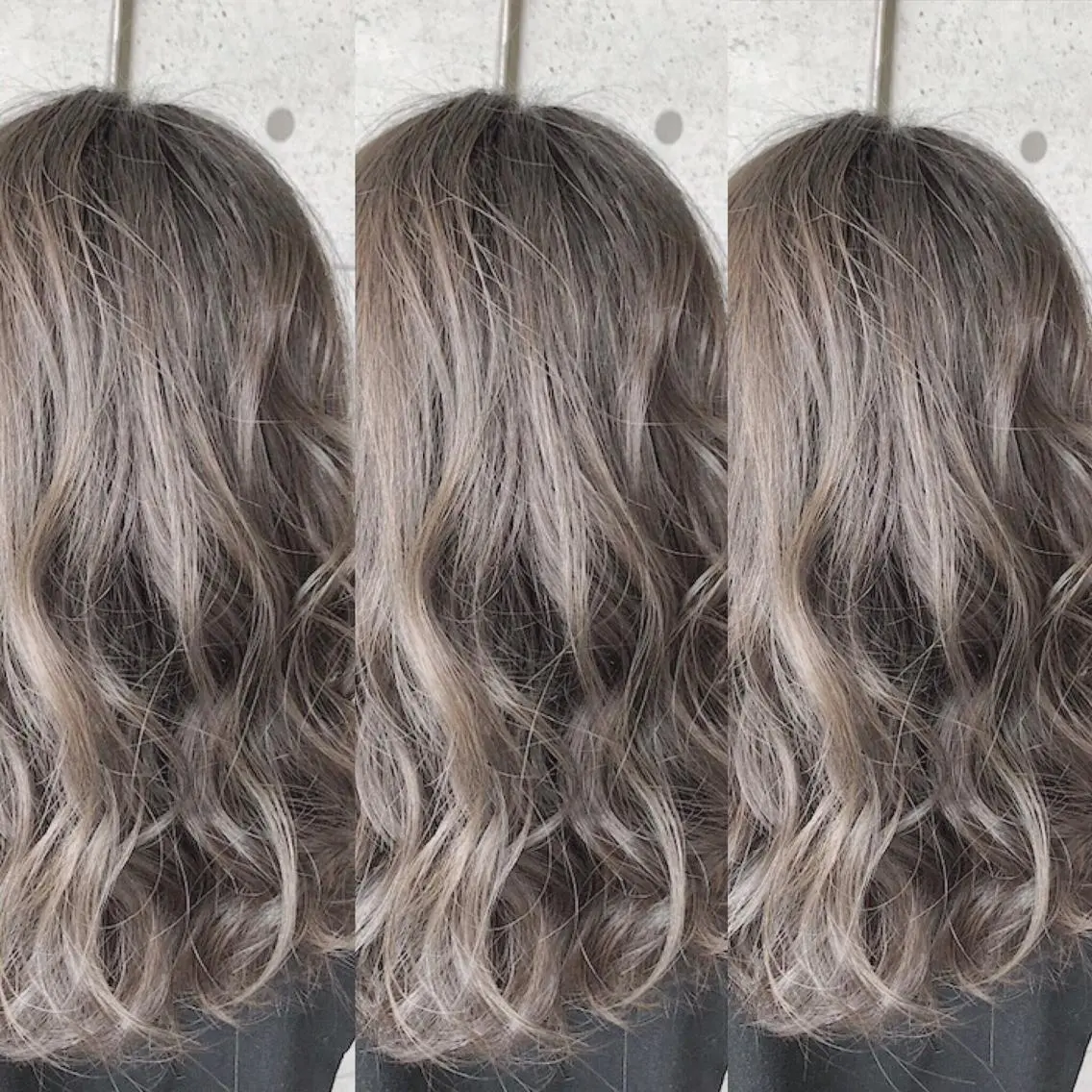 セミロング カラー 透明感カラー グレージュ 福森 みずきのヘアスタイル