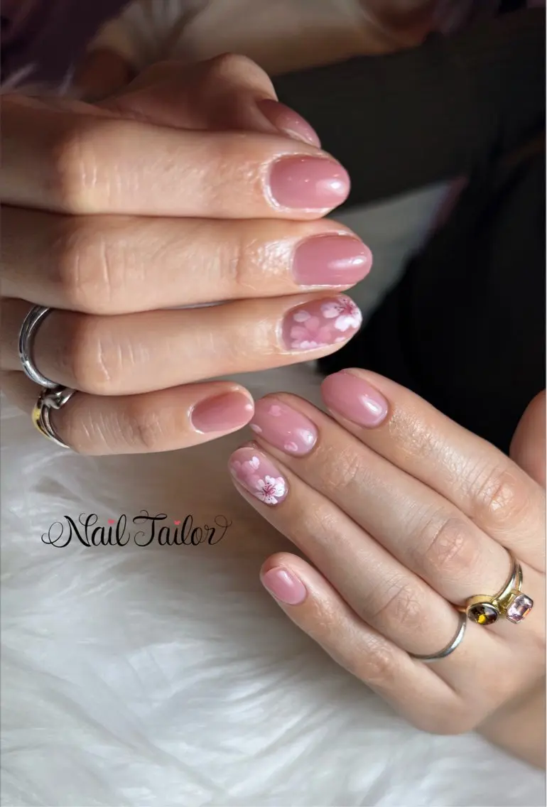 ネイル アートネイル 桜ネイル ハンドネイル NailTailor ネイルテイラーのネイルデザイン