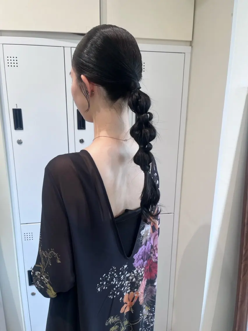 ヘアアレンジ ヘアセット 透け感/ベージュ カラー/tuburaのヘアスタイル
