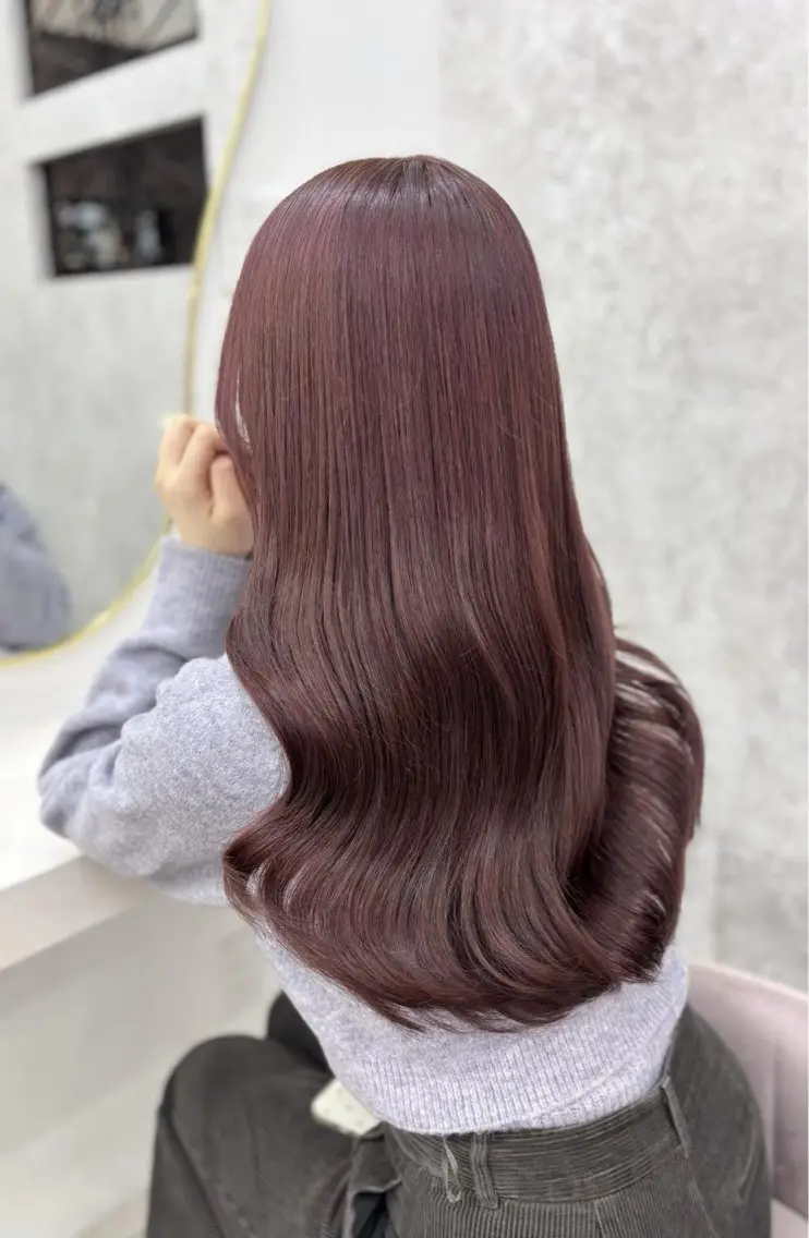 セミロング ピンクブラウン ヘアカラー トリートメント 🫧神田桃歌🫧 赤羽/ワンカラー🦋のヘアスタイル