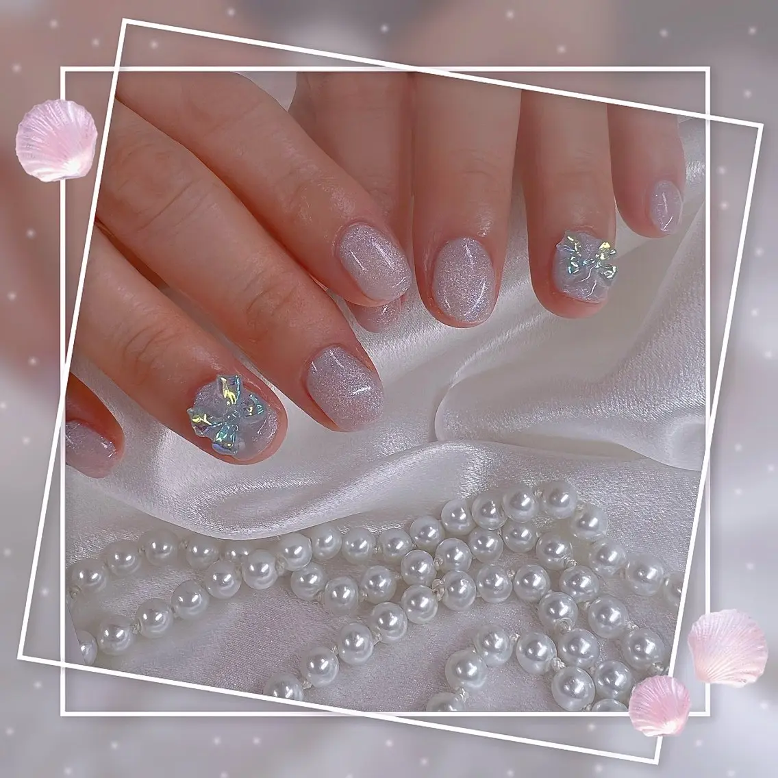 ネイル フレンチネイル グラデーション キラキラネイル 韓国ネイル マグネットネイル Chill Nailsalonのネイルデザイン