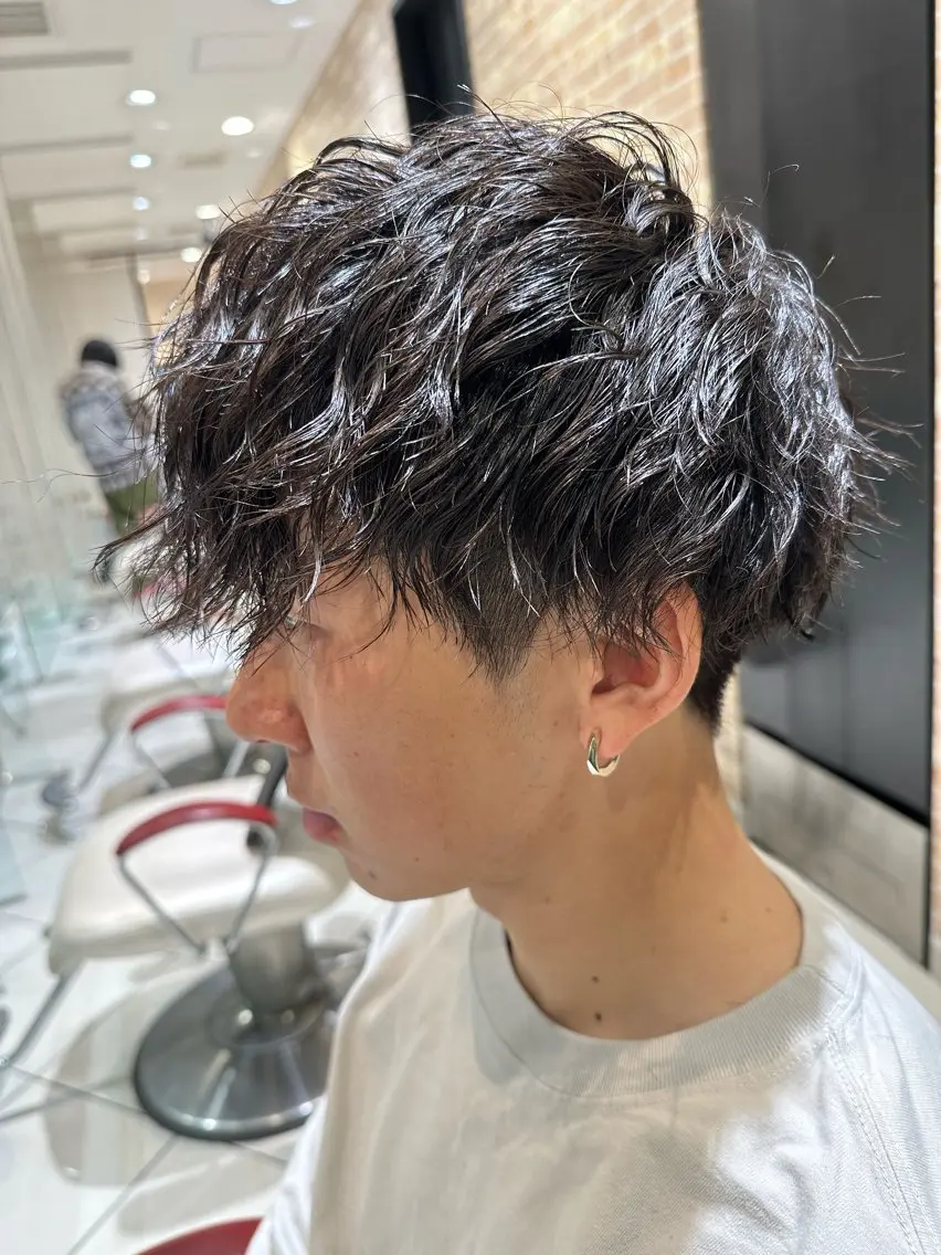 ショート パーマ メンズ メンズパーマ 💈メンズ特化 美容師サキ💈のヘアスタイル