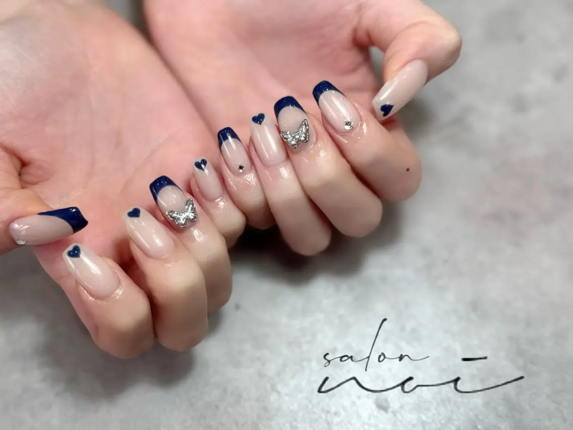 ネイル ネイビー ハンドネイル salon noiのネイルデザイン