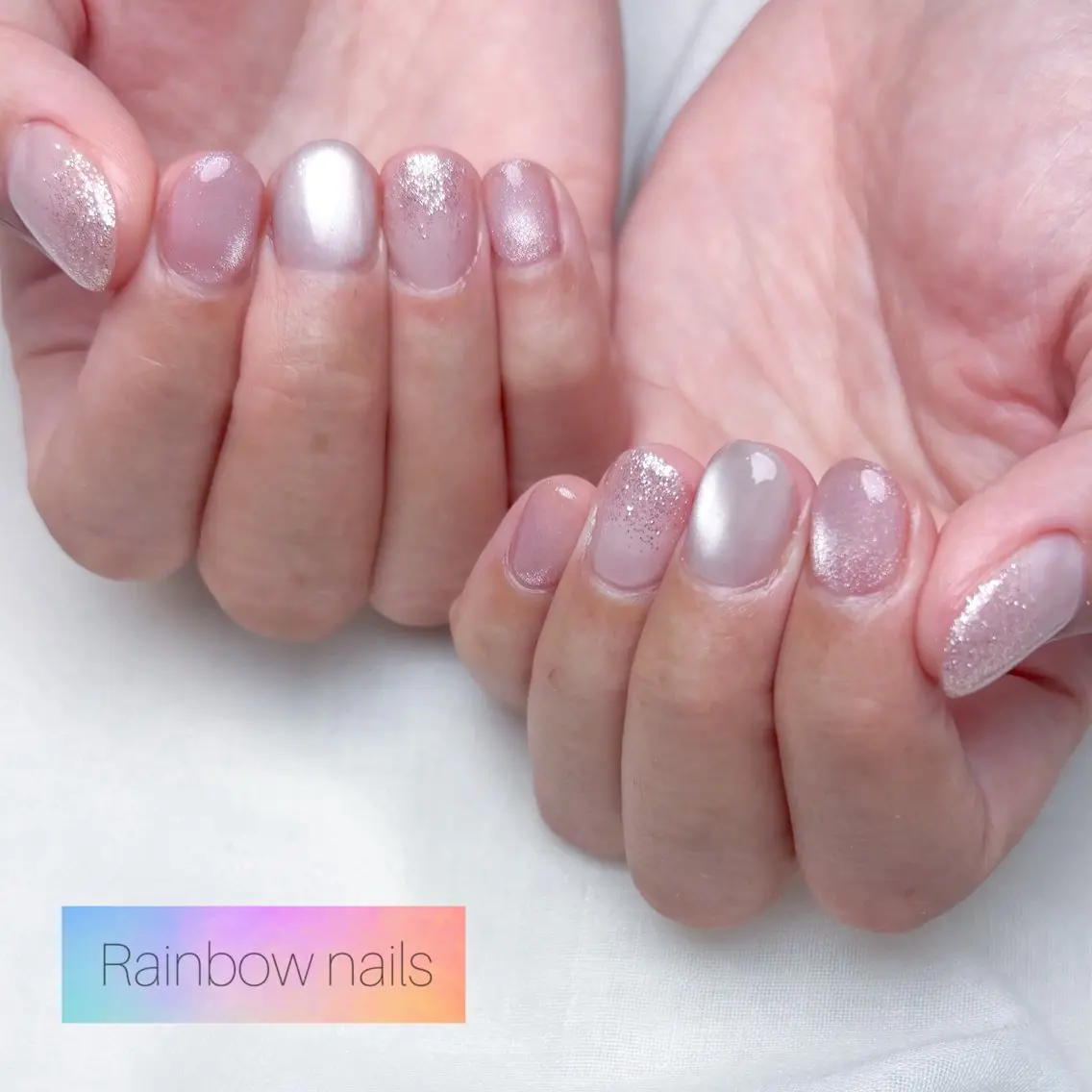 ネイル ハンドネイル Rainbow nailsくろちゃんのネイルデザイン