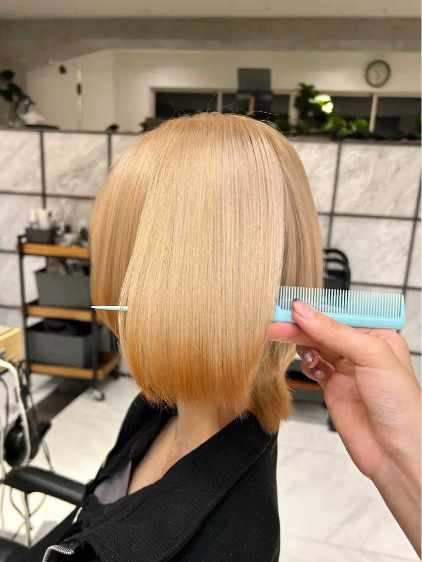ショート カラー ブリーチ 艶カラー/レイヤー 🦋AKARI🦋のヘアスタイル
