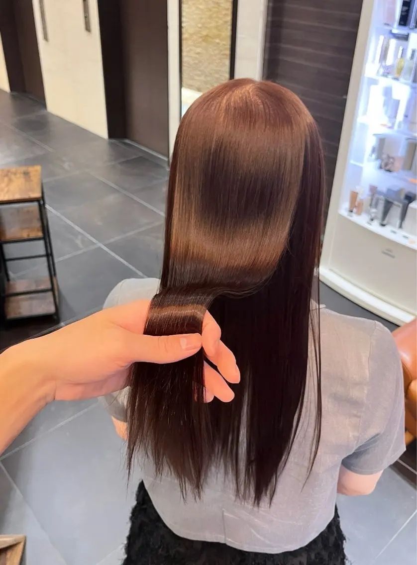 ロング 髪質改善 縮毛矯正 カット ヘアカラー 縮毛矯正 OPS hair feliz田中啓太のヘアスタイル