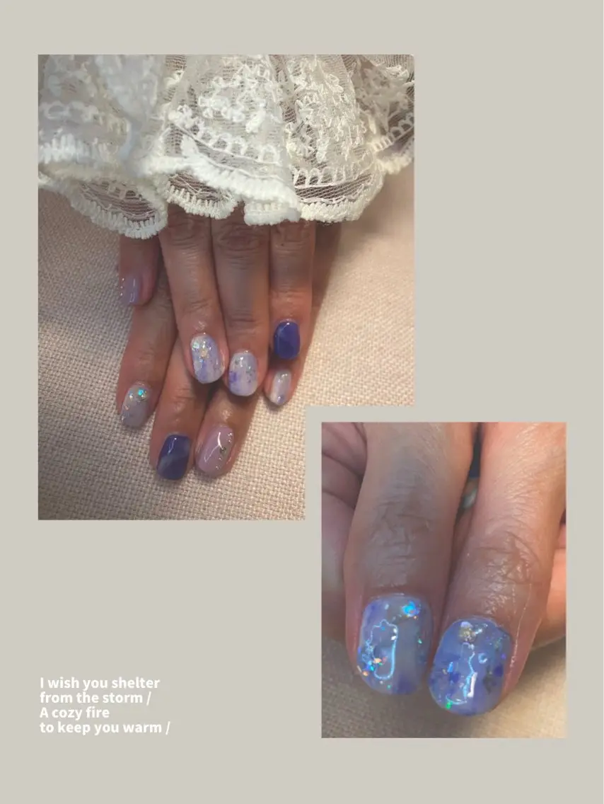 ネイル ブルー ニュアンスネイル パープル NAIL★M 真紀のネイルデザイン