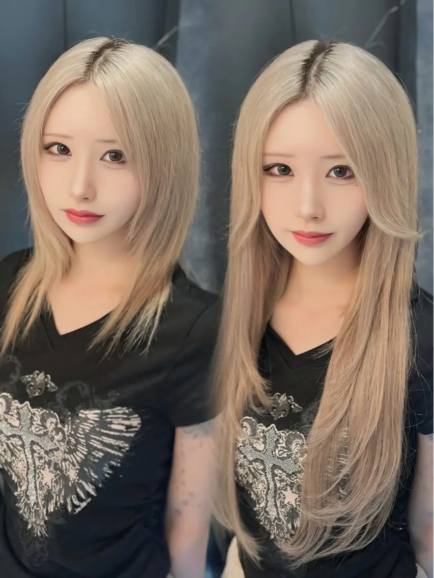 【艶カラー×圧倒的ロング🌸】韓国っぽ艶カラー✨＋トリートメント＋最高級レミー毛シールエクステ80枚🫧＋エクステカットの写真