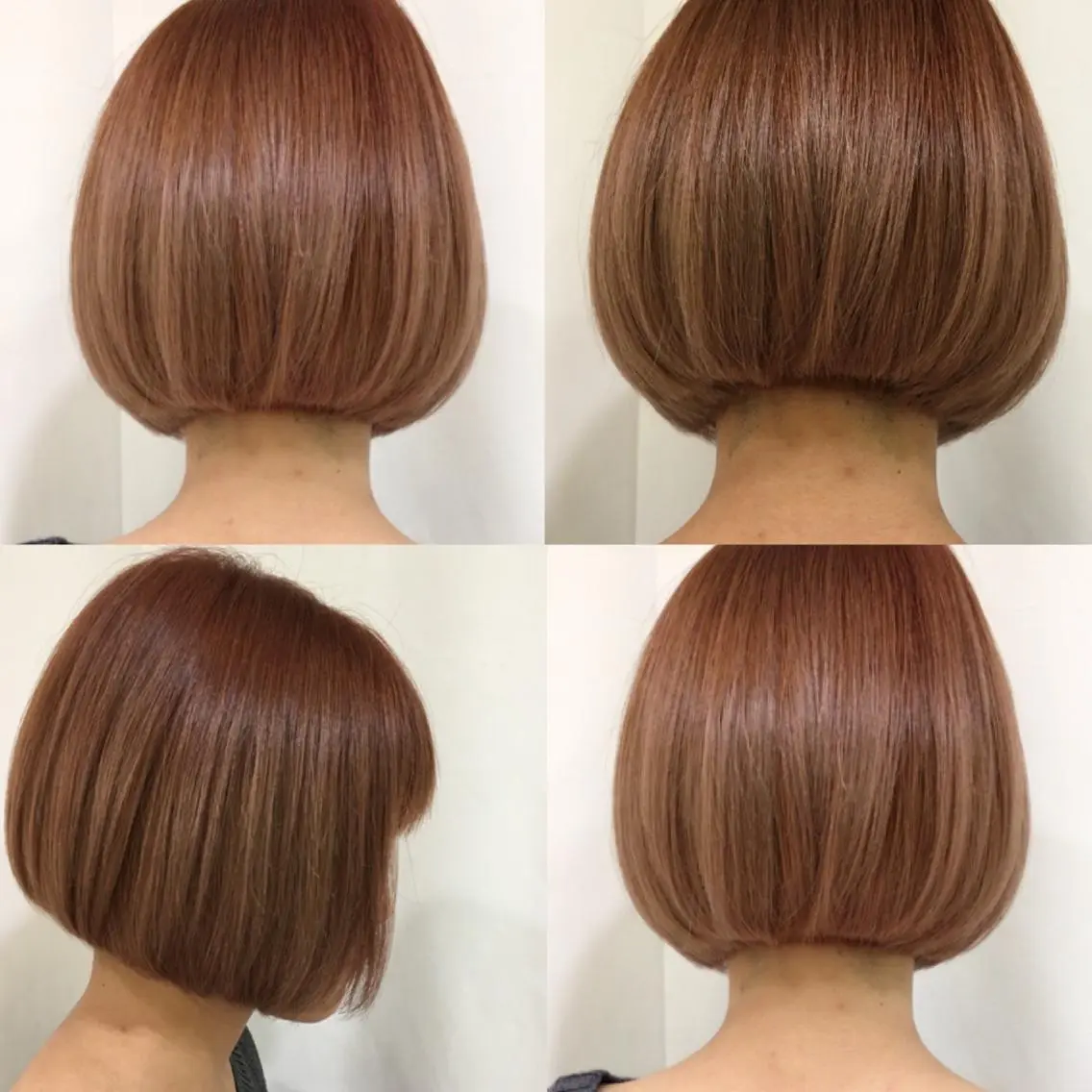 ショート カラー ヘアアレンジ マツエク・マツパ ワンレンボブ ボブ きむえり/髪質改善 /うねり広がり改善のヘアスタイル