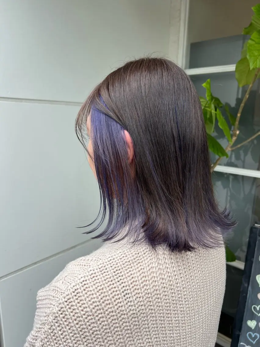 ミディアム ヘアカラー ワタナベ モカ🦢ダブルカラーのヘアスタイル