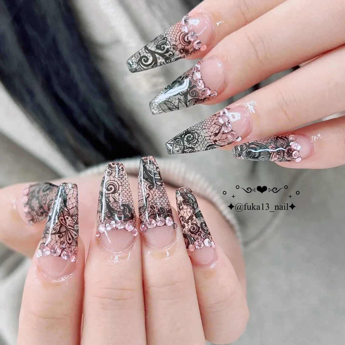 ネイル フレンチネイル 韓国ネイル レース スカルプネイル ハンドネイル Nail♡Fuka. /6月予約受付中のネイルデザイン