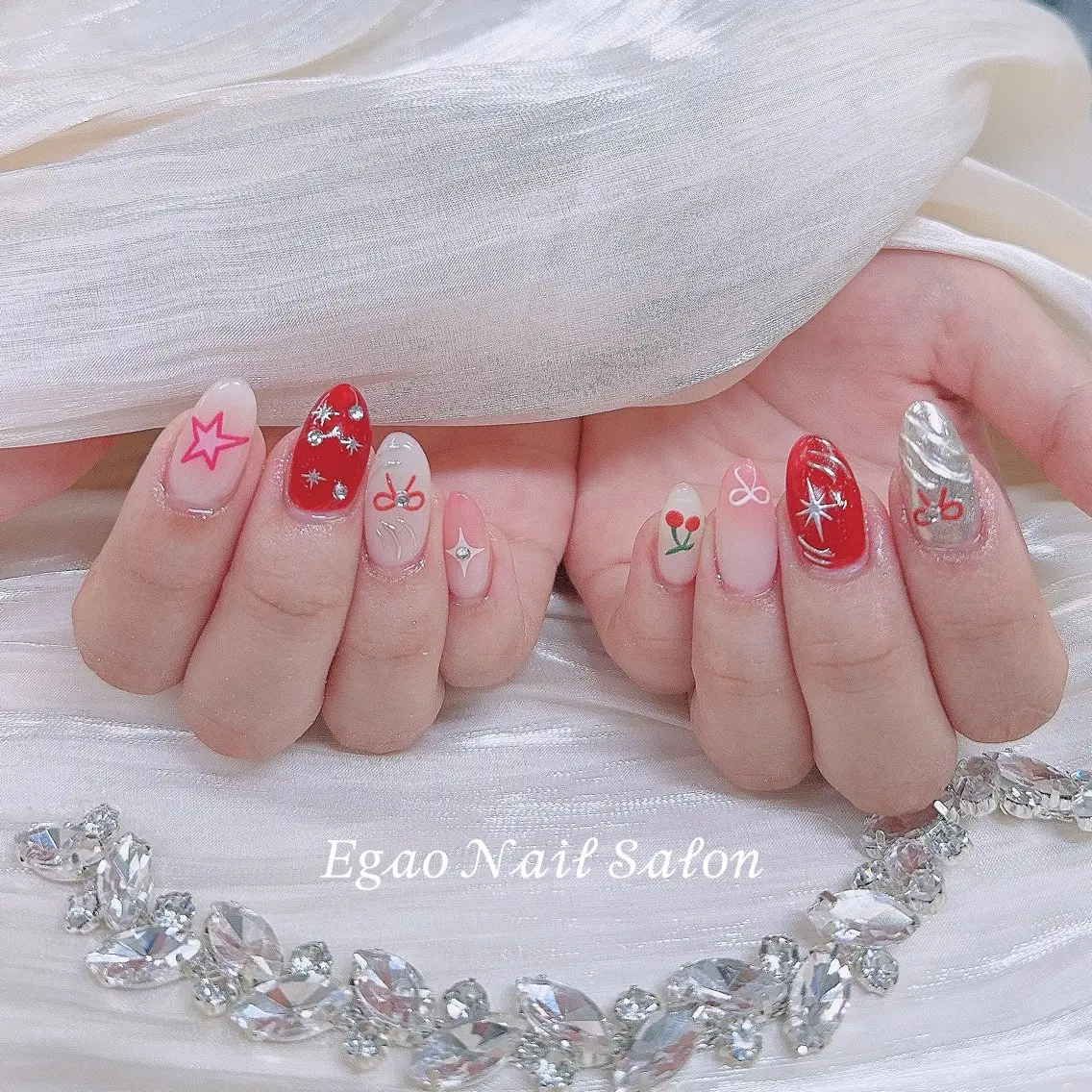 ネイル フットネイル ジェルネイル 韓国ネイル マグネットネイル メンズネイル ハンドネイル EGAO NAIL 錦糸町店のネイルデザイン
