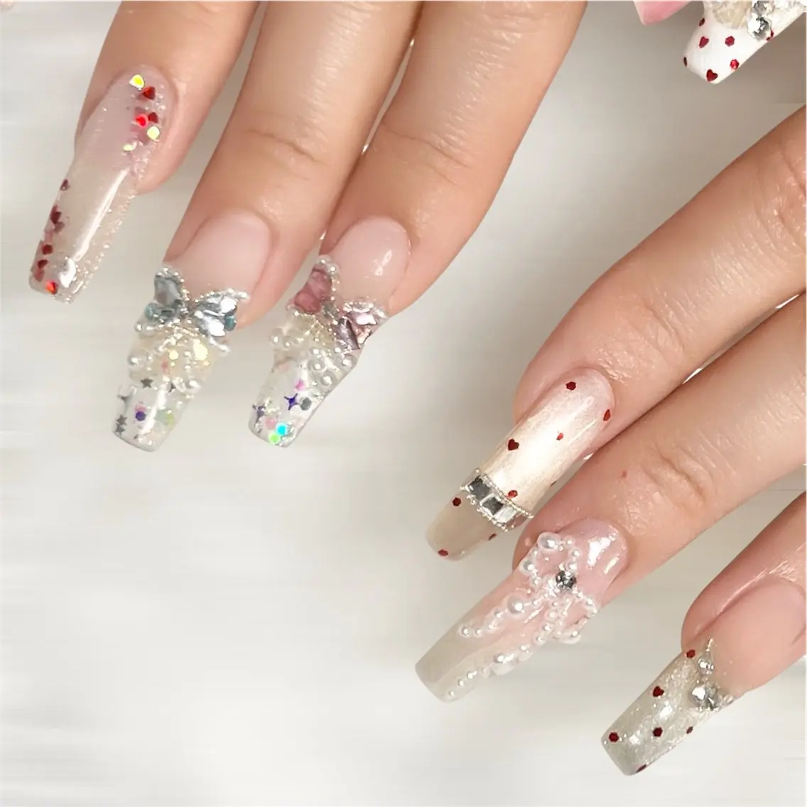 ネイル ブラウン フレンチネイル ハート 韓国ネイル ニュアンスネイル 🩵池袋heart nail🩵のネイルデザイン