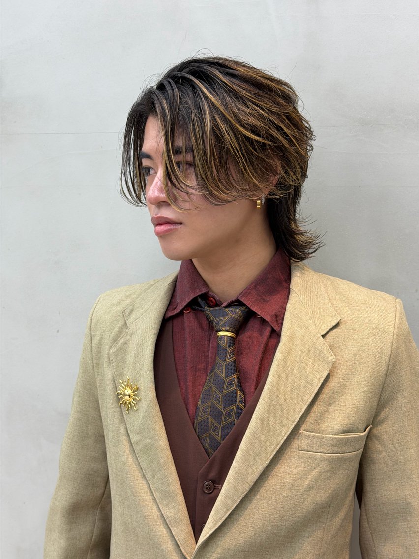 ミディアム メンズ カット 佐々木 寿偲のヘアスタイル