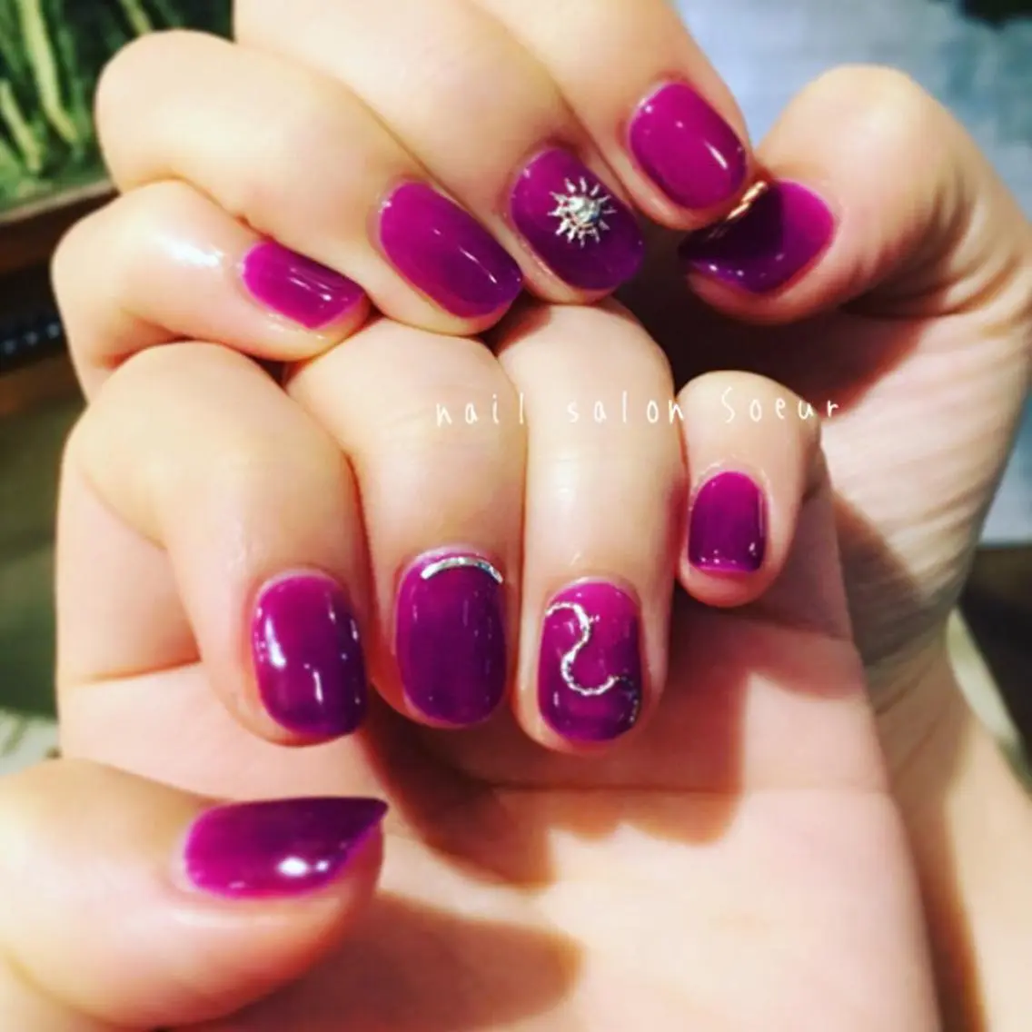 ネイル ジェルネイル ニュアンスネイル ワンカラーネイル ストーンネイル nail salon Soeurのネイルデザイン