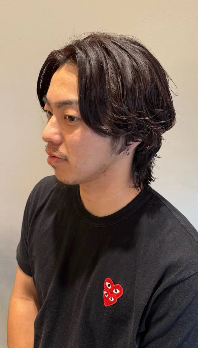 カラー メンズ ボルドーカラー 中島 紗來のヘアスタイル