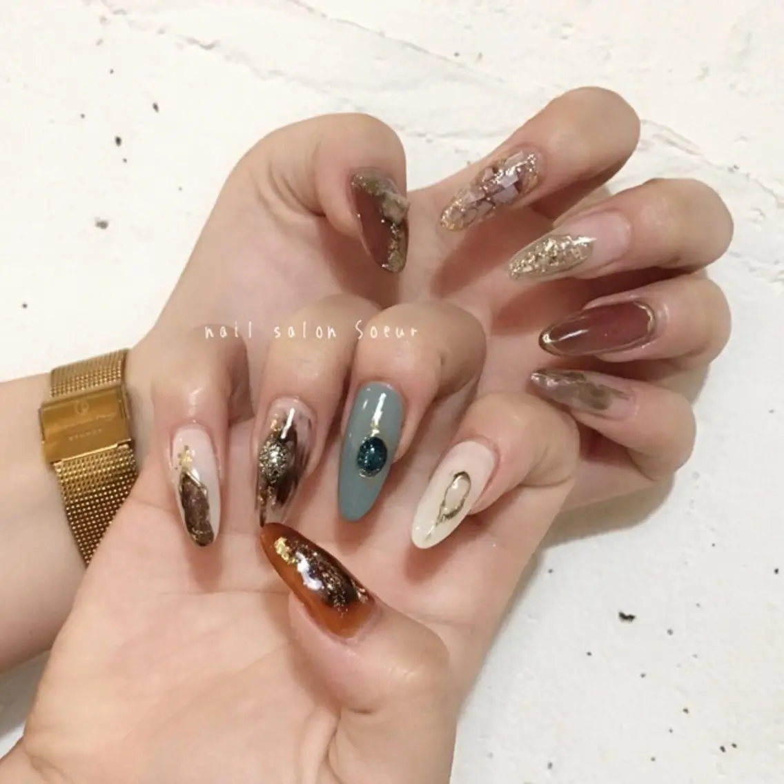 ネイル ロングネイル 持ち込み ニュアンスネイル スカルプネイル ハンドネイル nail salon Soeurのネイルデザイン