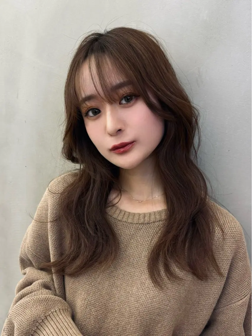ロング カラー 透明感カラー トリートメント 色気レイヤースタイル 洒落色気ヘアマサトのヘアスタイル