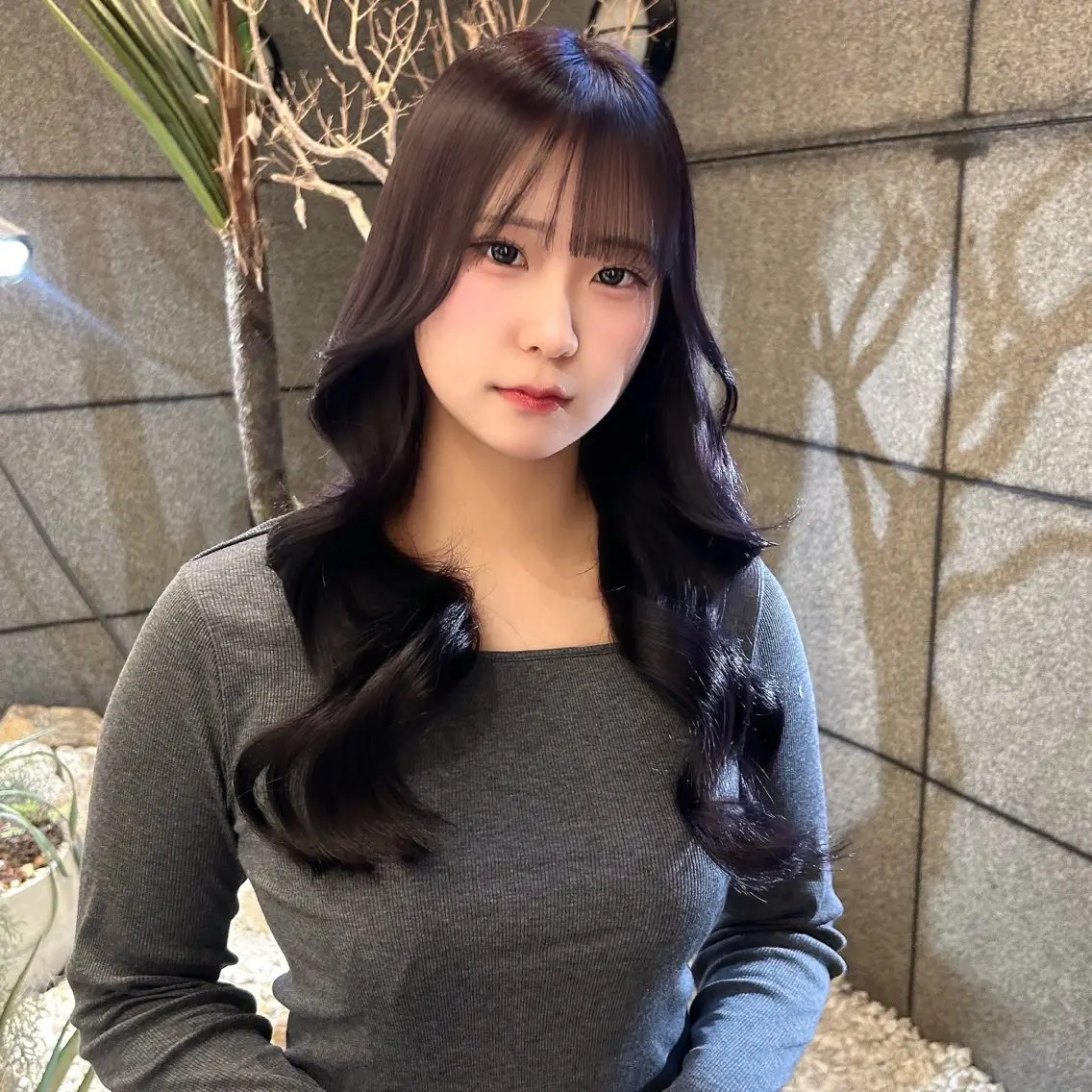 ロング カラー ディープラベンダー ラベンダーカラー カット ヘアカラー 🇰🇷レイヤー/ト レンドまつげ🎀ミキのヘアスタイル