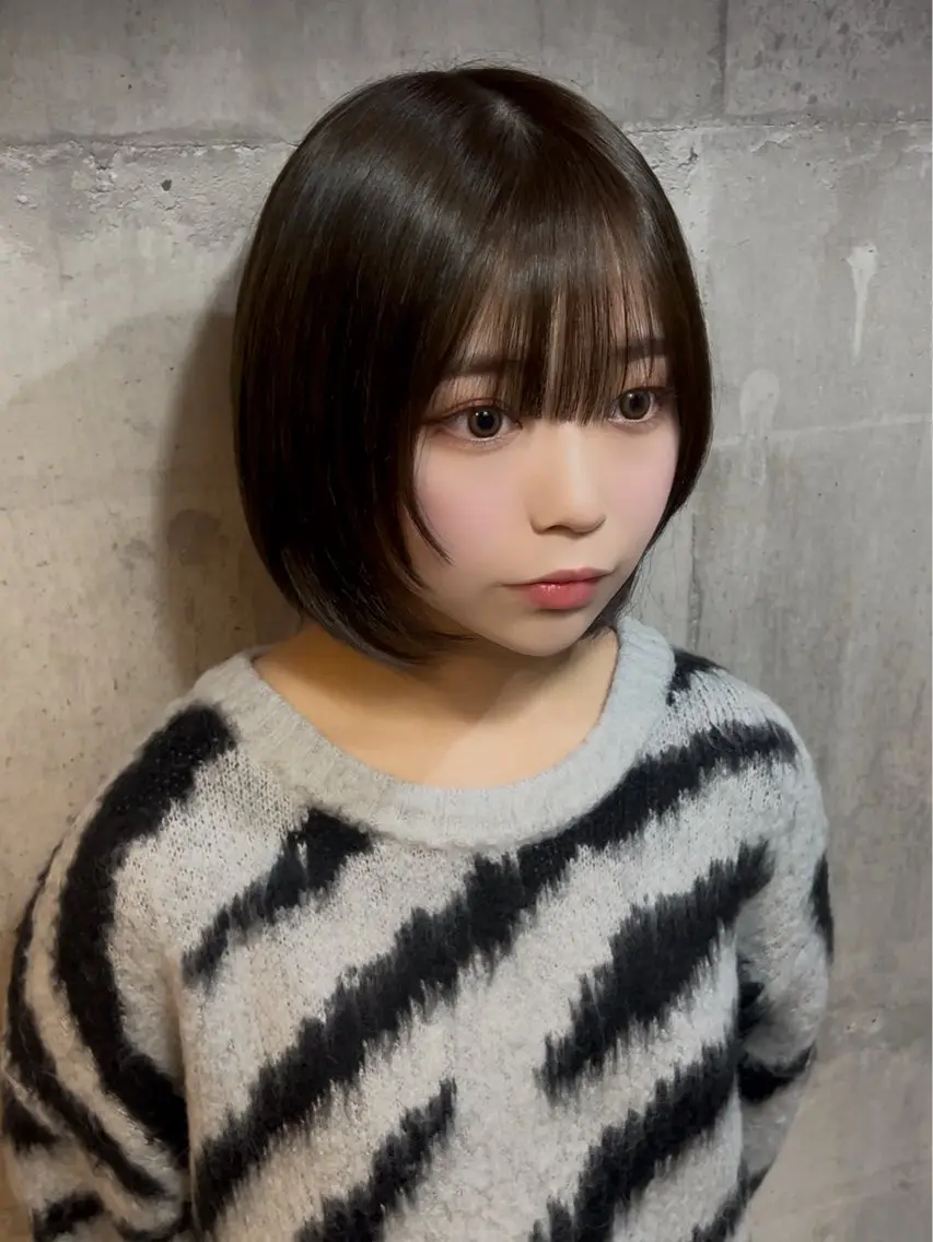 ショート カラー ボブレイヤー ボブ レイヤーカット ハッシュカット レイヤーカット 熊谷のヘアスタイル