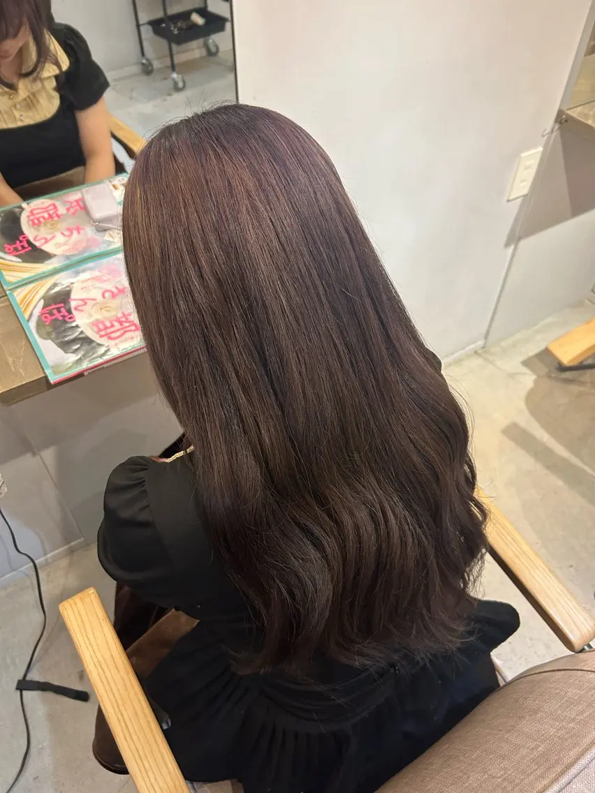 ロング カラー ヘアカラー トリートメント ✂ショートボブ専門 津川里緒✨️のヘアスタイル