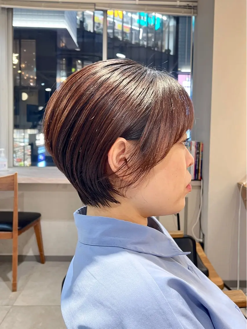 ショート くびれヘア ショートヘア 横浜/カットパーマ モデル/佐藤桃香のヘアスタイル