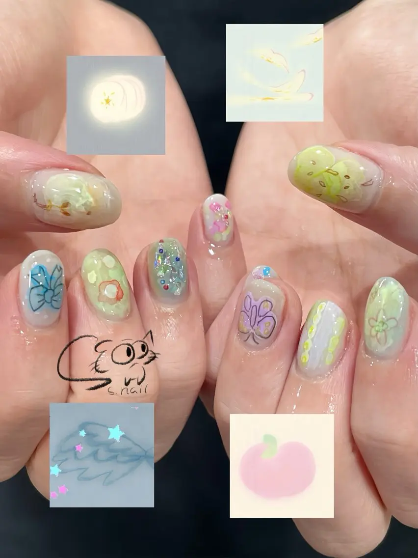 ネイル フレンチネイル ジェルネイル キラキラネイル ラメ(グリッター) マグネットネイル S.nail _のネイルデザイン