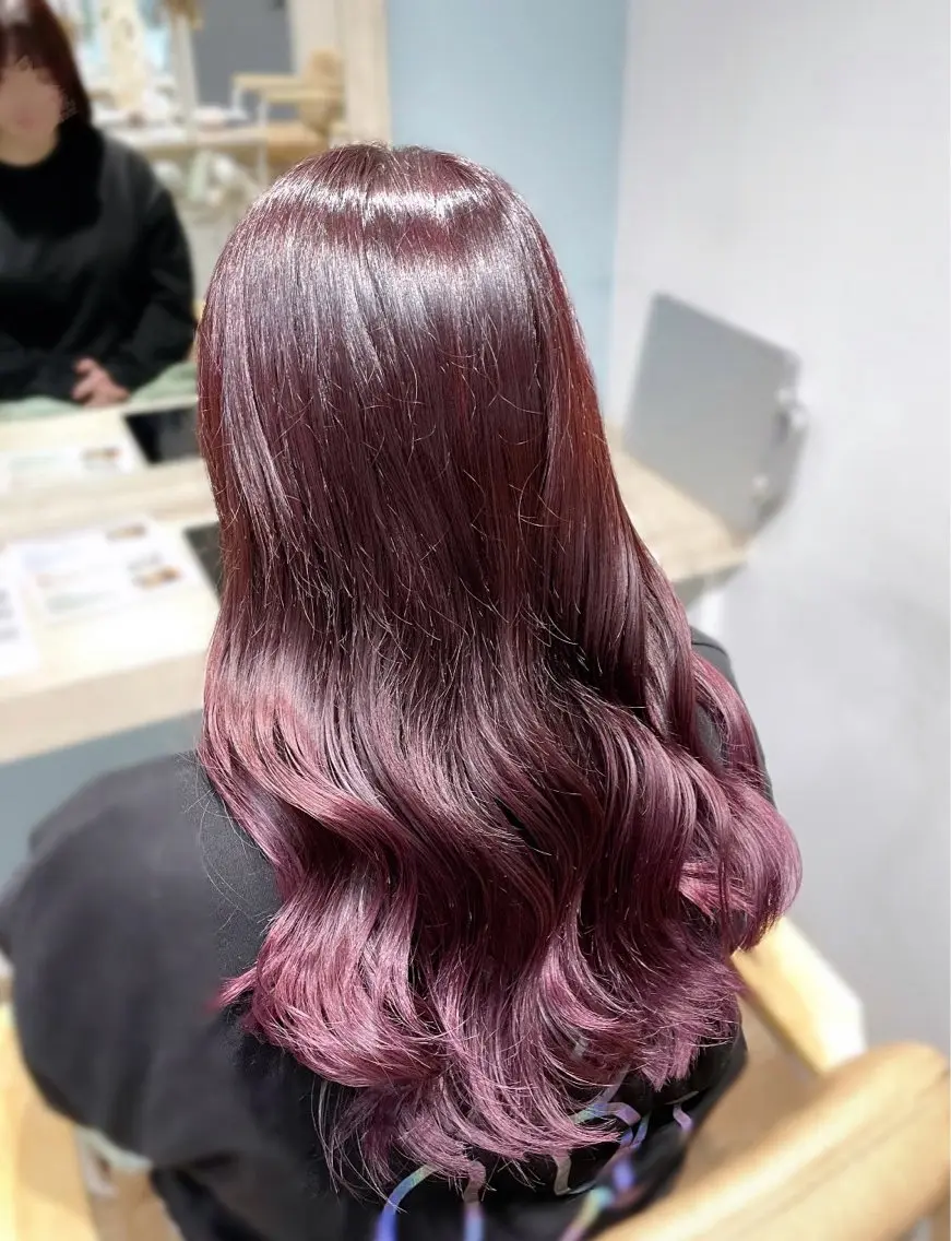 ロング カット ヘアカラー トリートメント ピンク・ラベンダー/ レイヤー/NANAのヘアスタイル