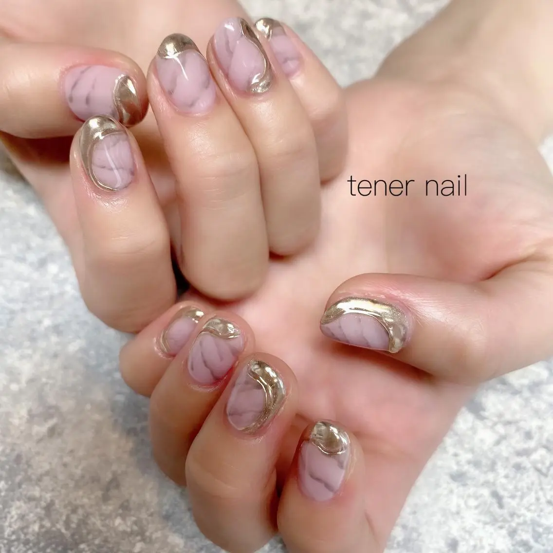 ネイル 大理石ネイル(マーブル) ミラーネイル ニュアンスネイル テネルネイル tener nailのネイルデザイン