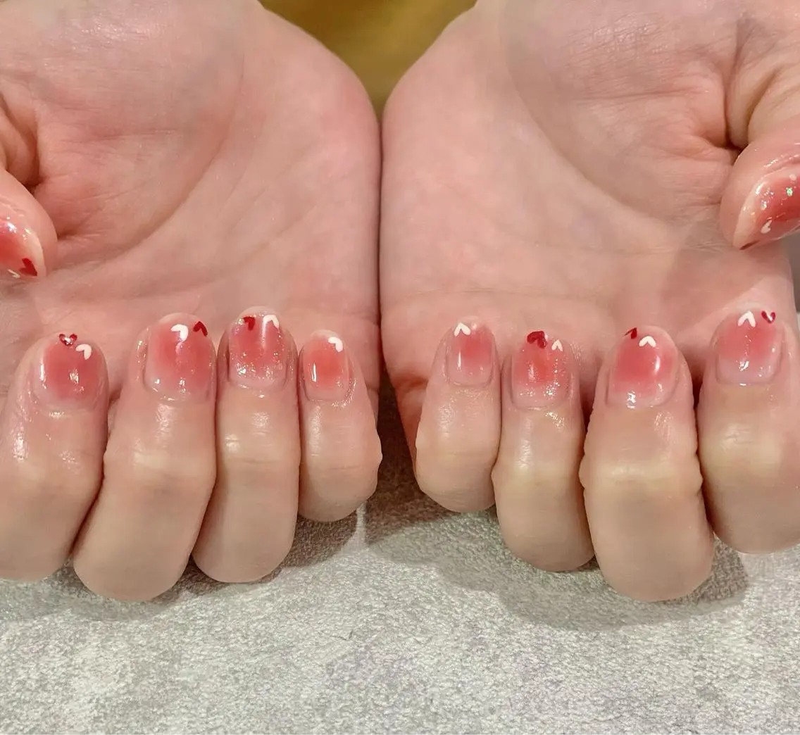 ネイル チークネイル ハート ハンドネイル Nail Salon　Ｋのネイルデザイン