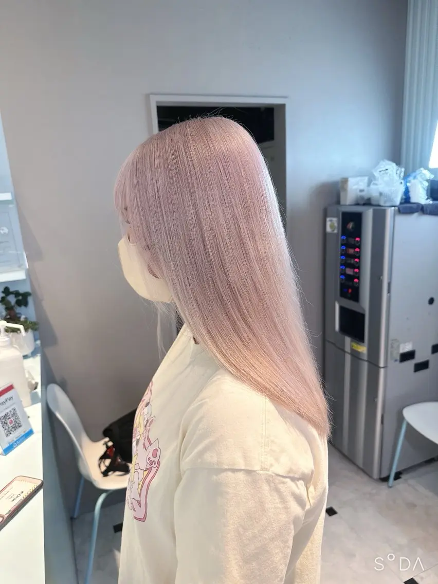 セミロング カラー ヘアカラー 透明感×似合わせ ピンクヘアsyuyaのヘアスタイル