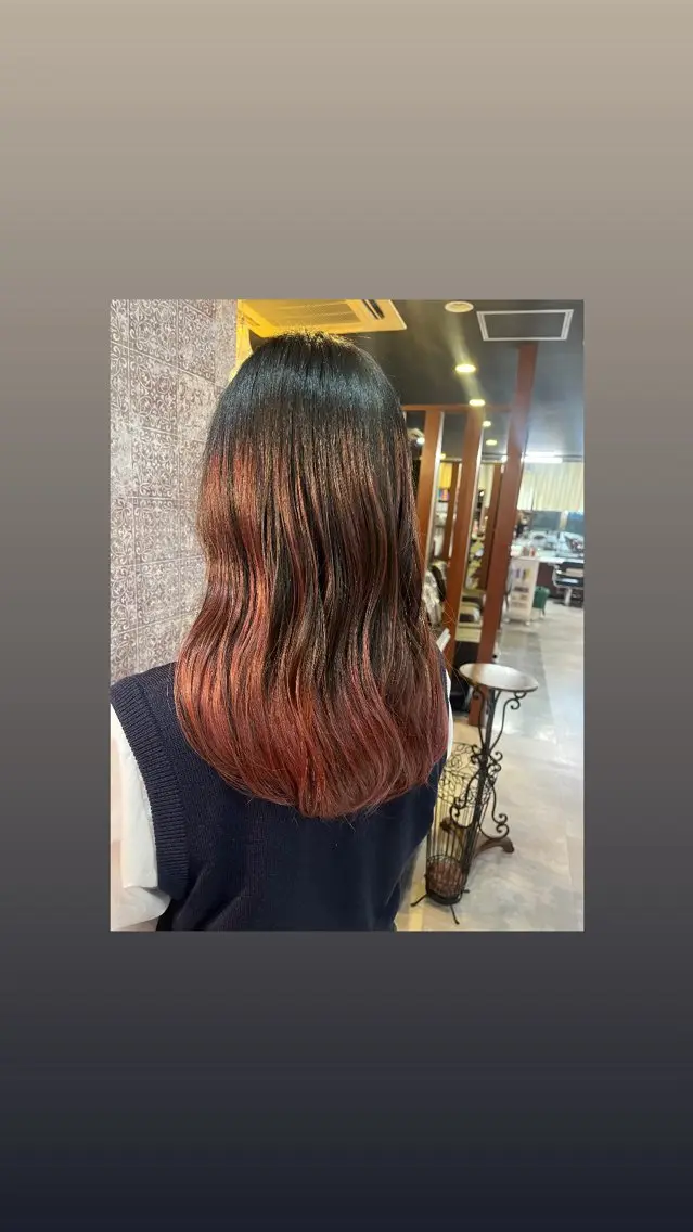 ロング ピンクブラウン レイヤーカット Makino🌷 牧野有花のヘアスタイル