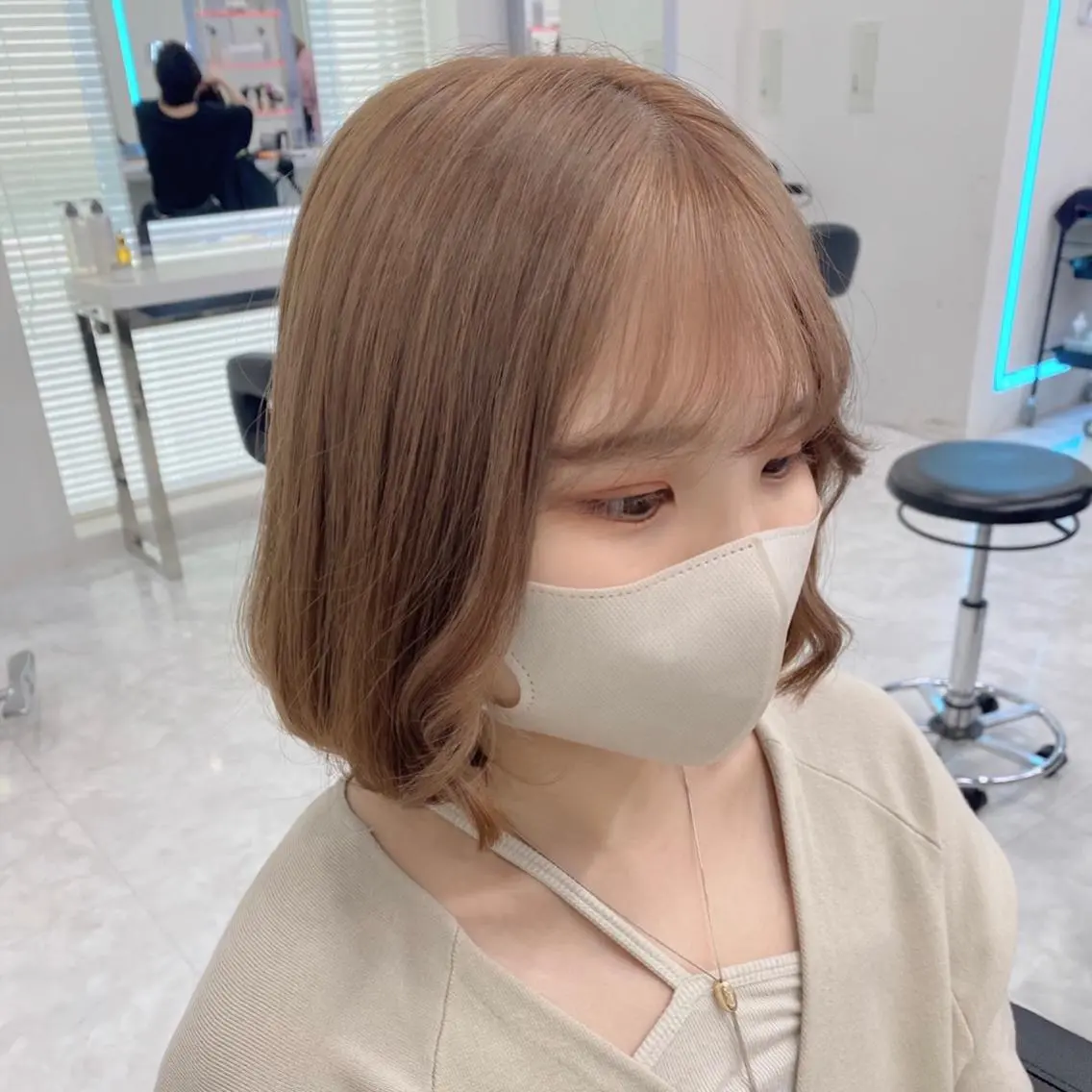 ミディアム カラー カット 🌼リナ🌼赤み消し オリーブ/ブラウンのヘアスタイル