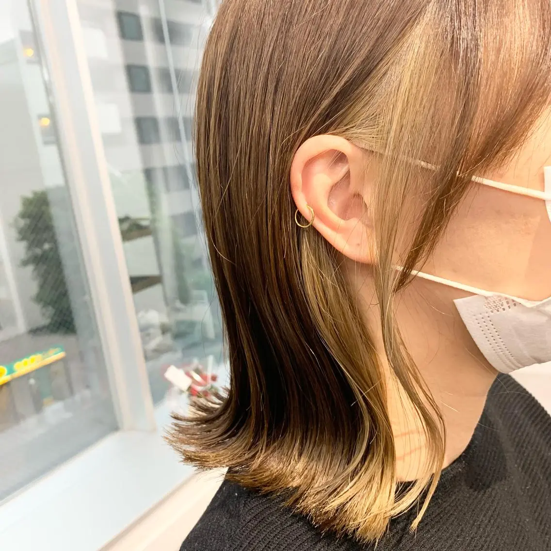 ミディアム カラー パーマ ヘアアレンジ メンズ キッズ ネイル マツエク・マツパ アイブロウ 似合せレイヤー／ 柔らか透明感カラーのヘアスタイル