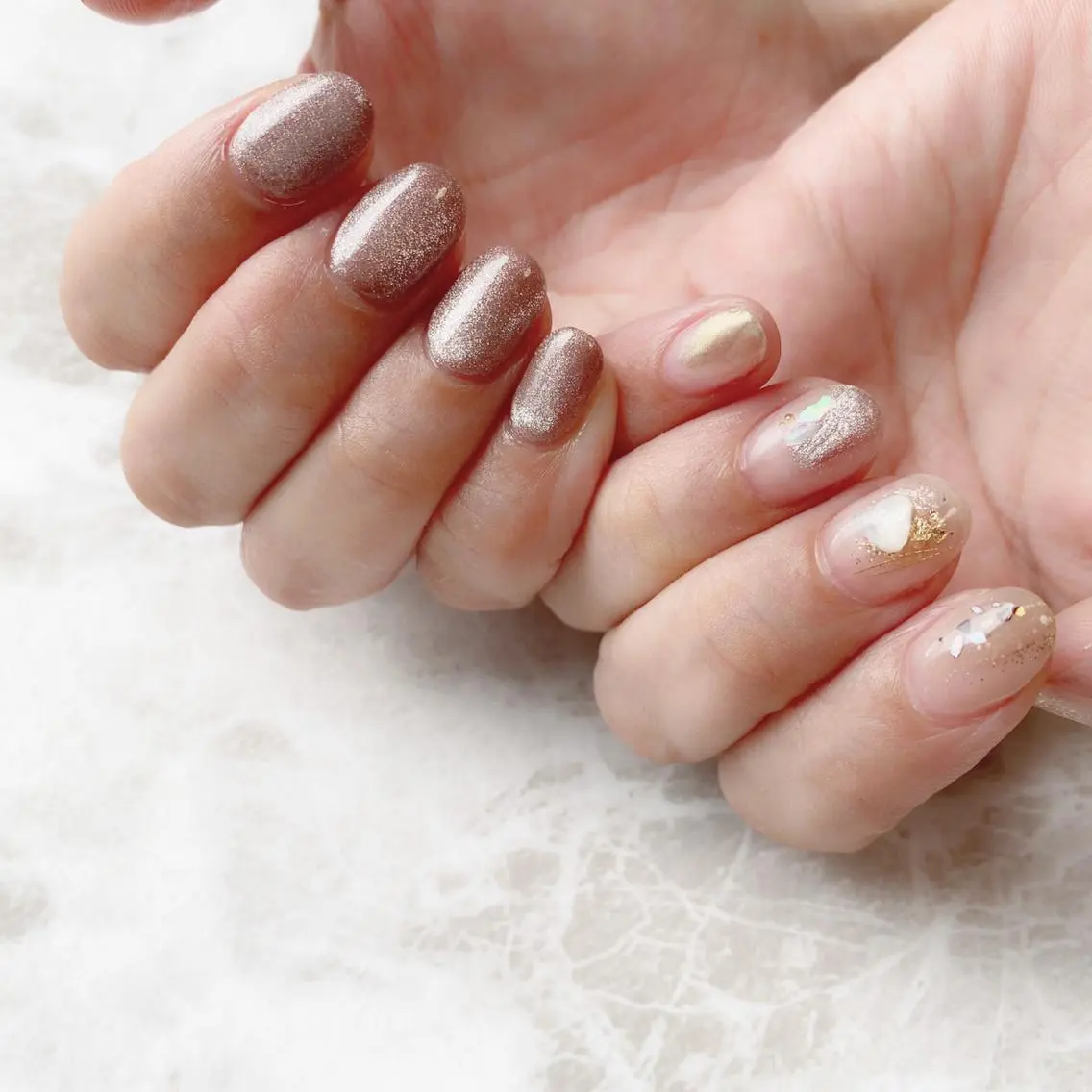 ネイル マグネットネイル ニュアンスネイル ショートネイル nail salon mieux(ミュー)のマツエク・マツパデザイン