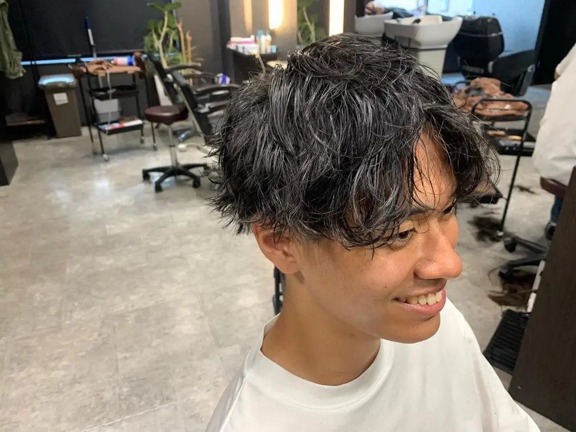 パーマ メンズ カット パーマ bateau よしきのヘアスタイル