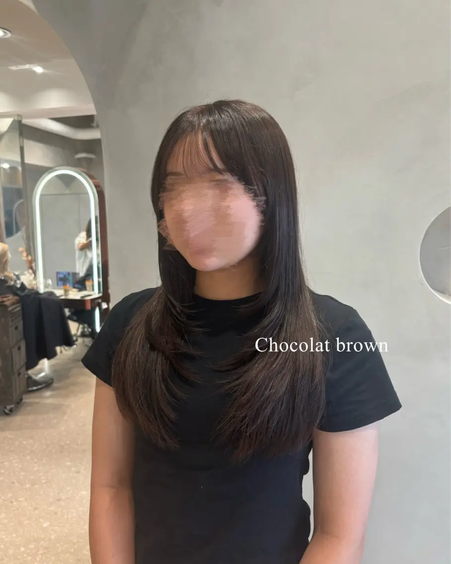 カラー ブラウンカラー ショコラブラウン ヘアカラー ユ ヅのヘアスタイル