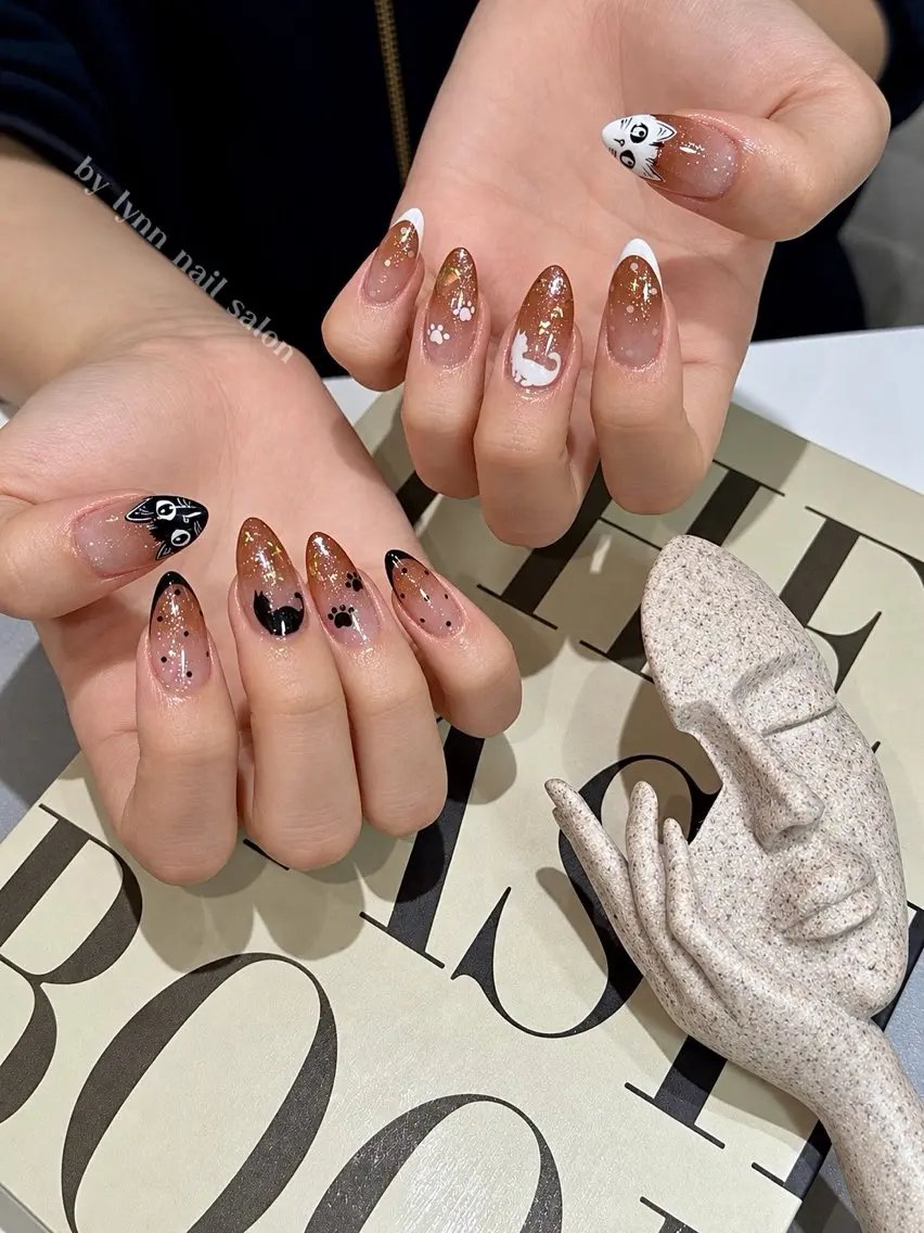 ネイル ボルドー ブラウン フットネイル フレンチネイル グラデーション ハンドネイル Lynn_ Nailのネイルデザイン