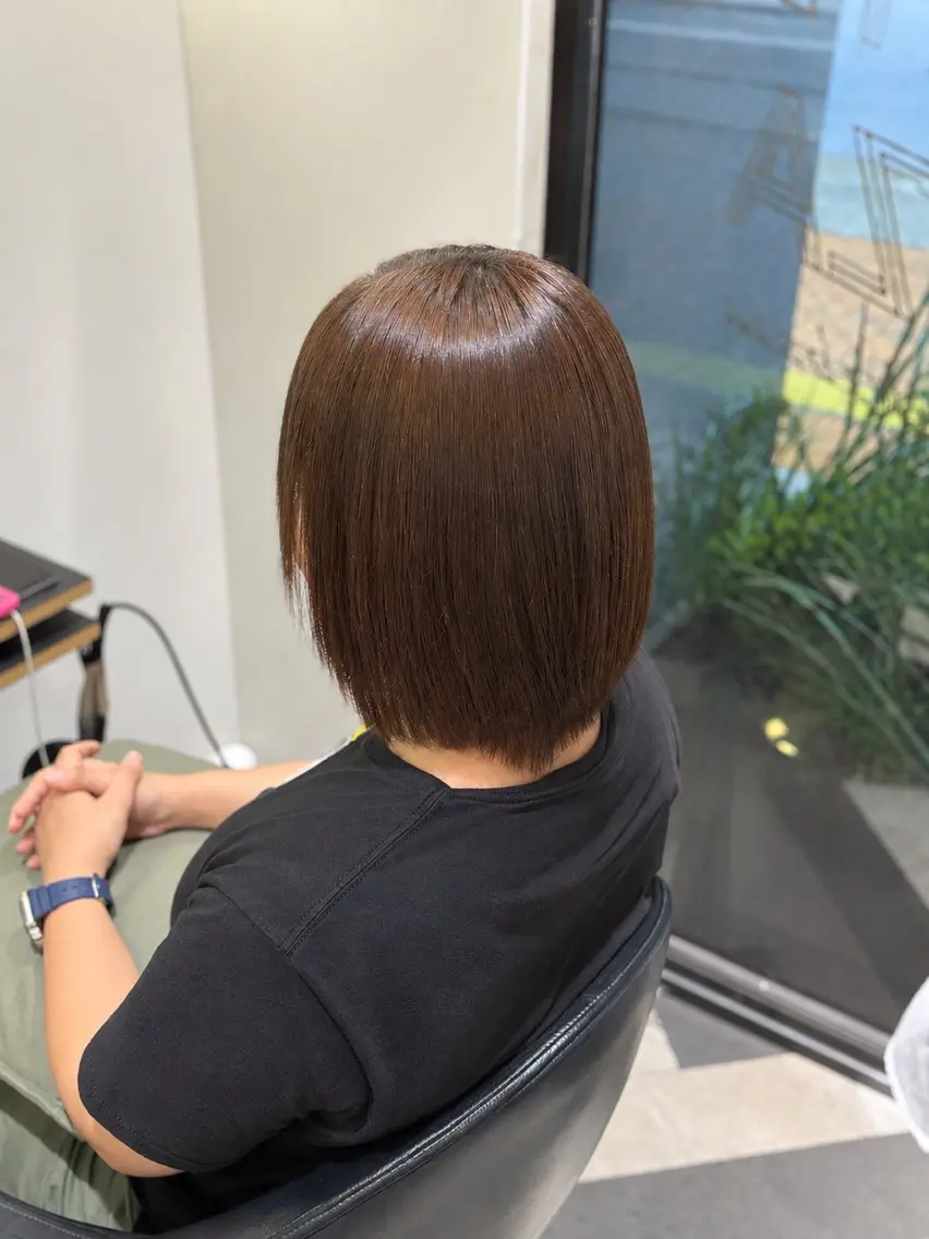 ショート 縮毛矯正 縮毛矯正 トリートメント 久保 佑真のヘアスタイル