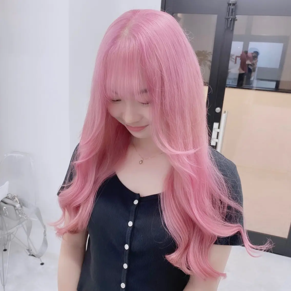 ロング カラー ヘアアレンジ メンズ ラベンダーカラー ピンクカラー ホワイトピンク ブリーチの髪様 MASATOのヘアスタイル